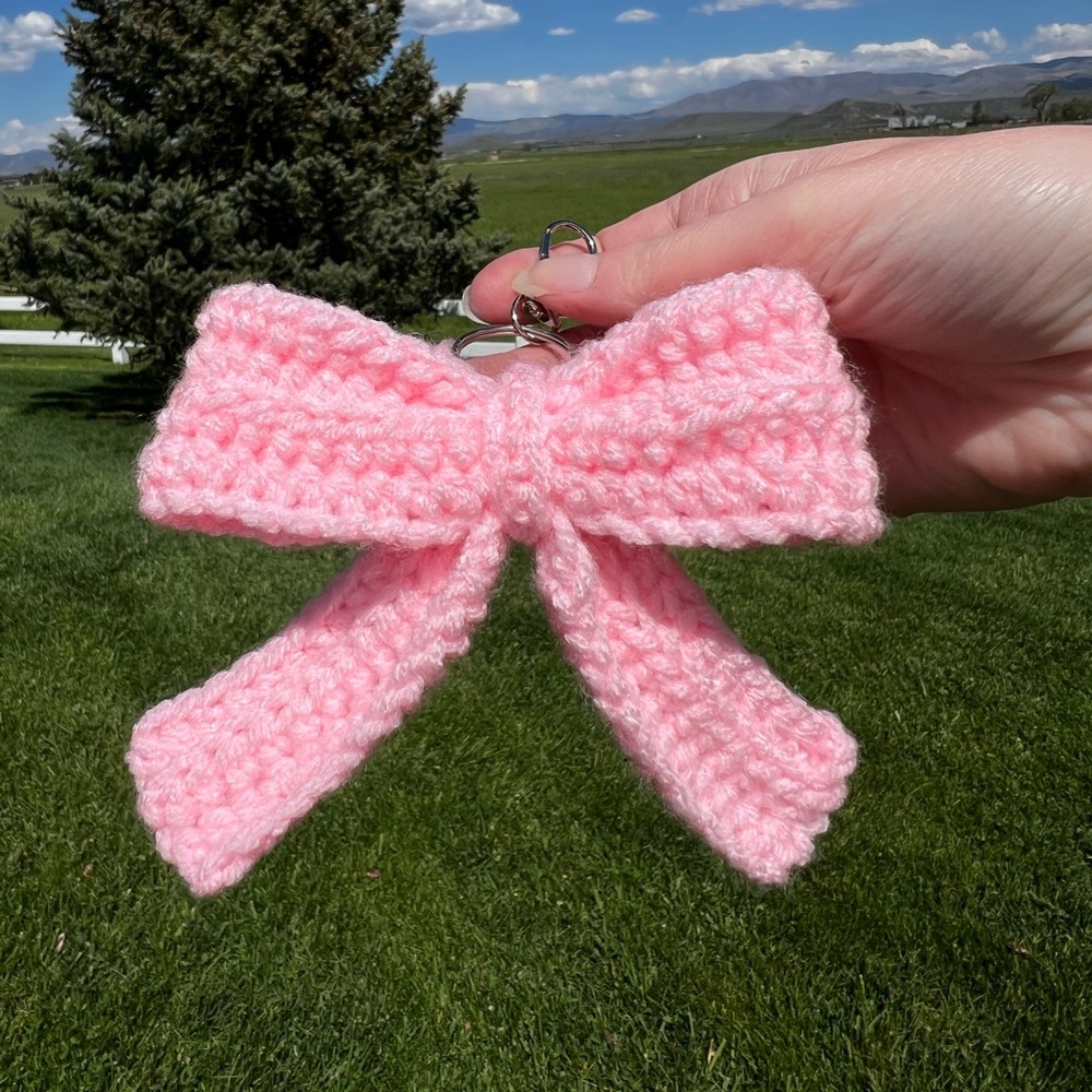 3/$20 Hand Crocheted Big Beautiful Bow Keychain/Bag Charm! - Picture 6 of 12